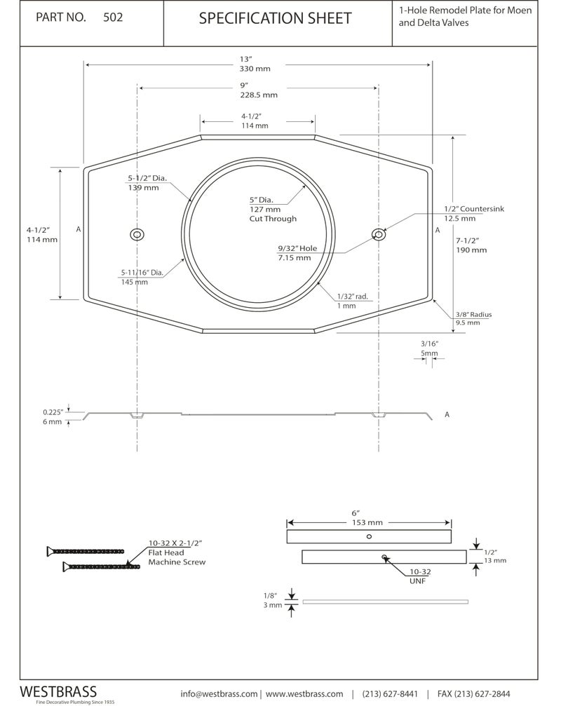 Westbrass D502-07 One-Hole Remodel Plate for Moen and Delta, Satin Nickel - Image 2
